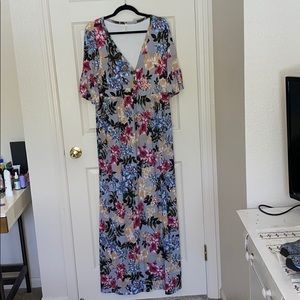 Blue Floral Maxi Dress